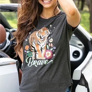 Grace and Lace Perfect Crew Neck Graphic Tee - Brave Tiger